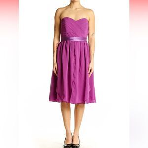 Cocomelody Purple Strapless Sweetheart Chiffon Party Dress Size 12